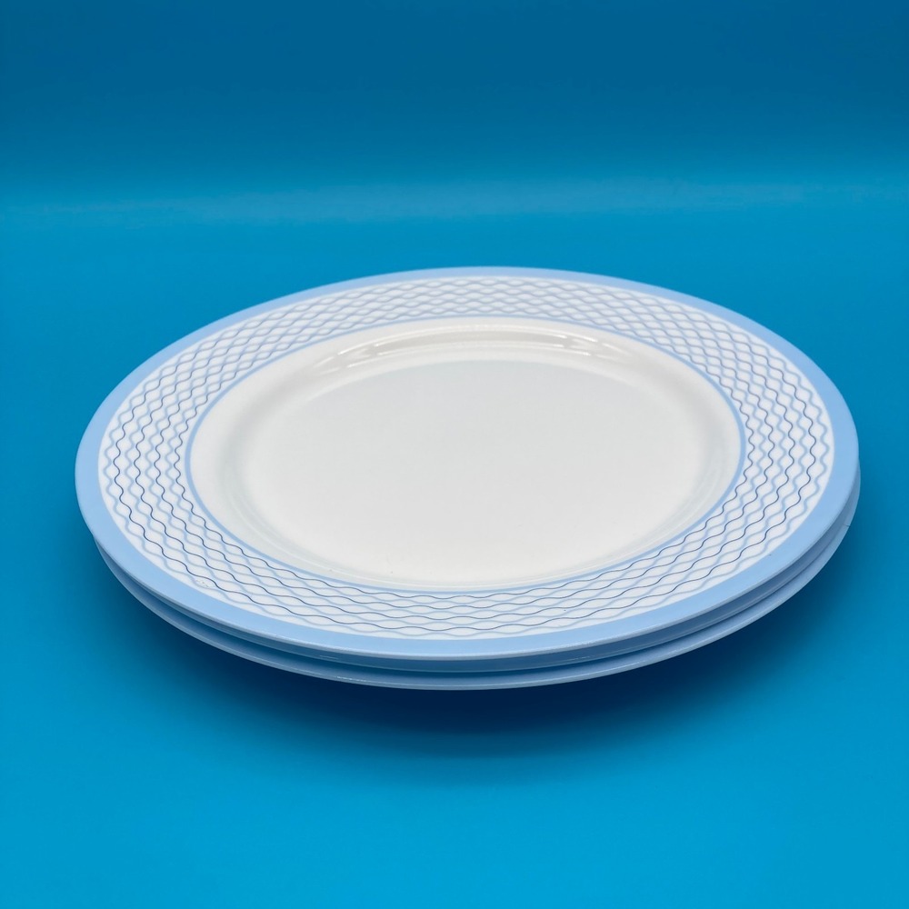Set of 3 Martha Stewart Everyday Blue Wave Dinner Plates Made in France MTW28